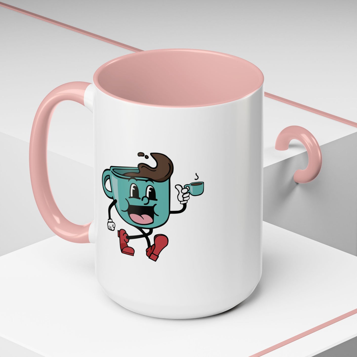 Pink Handle Coffee Mug