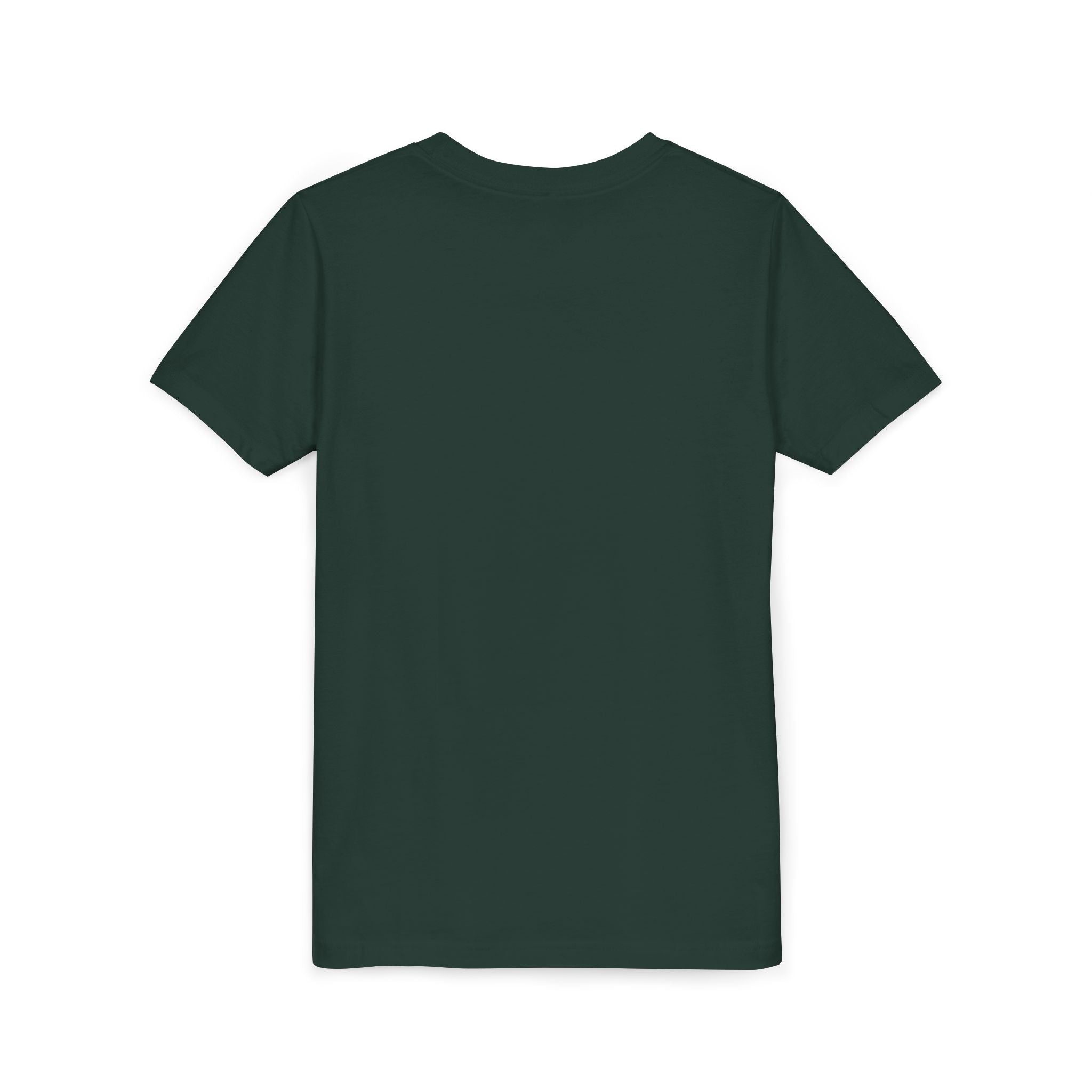 Plain dark green t-shirt on a white background