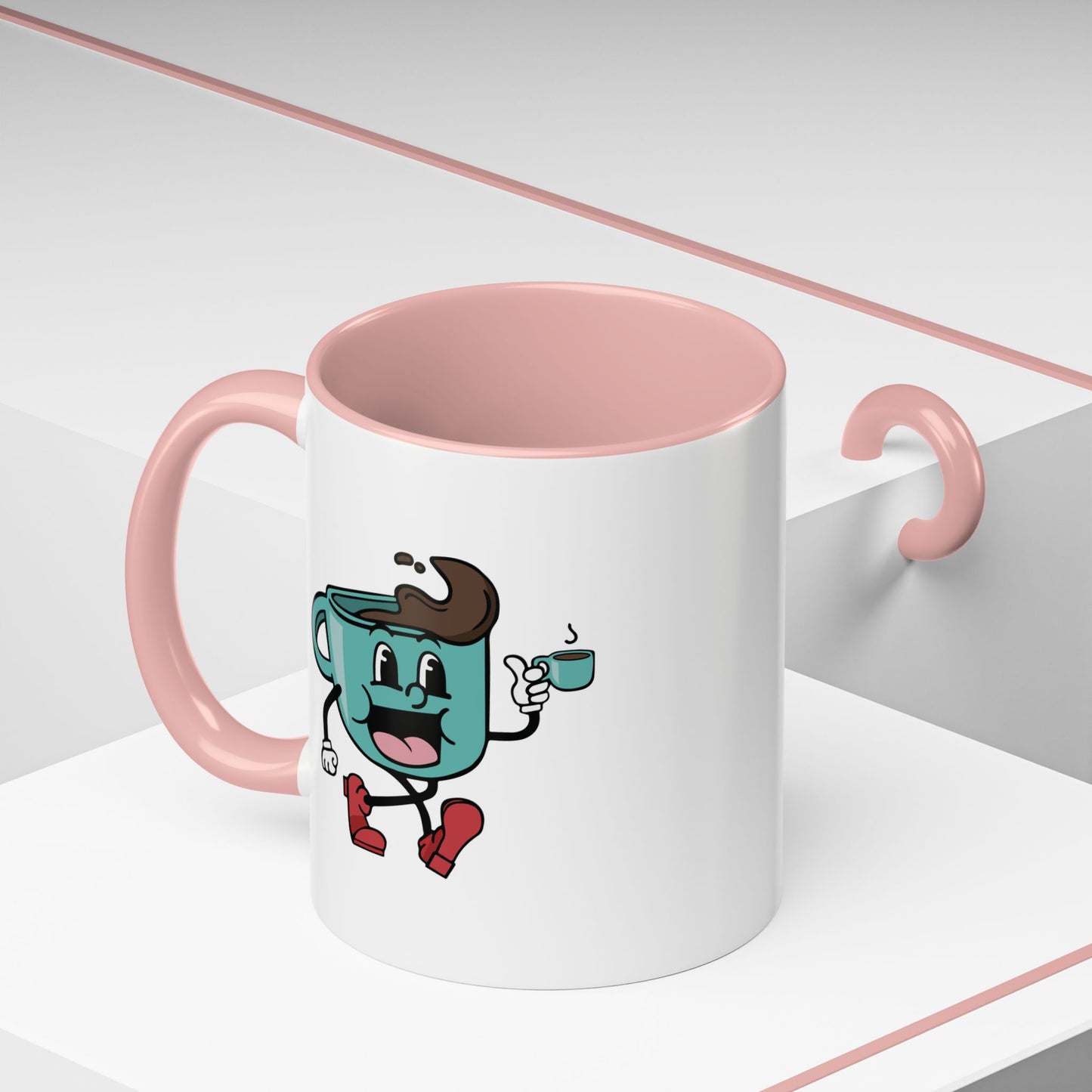 Pink Handle Coffee Mug