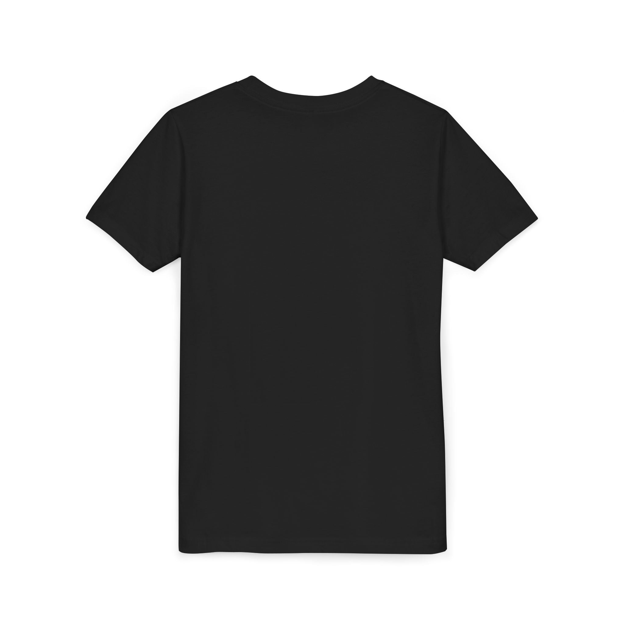Black t-shirt on a white background